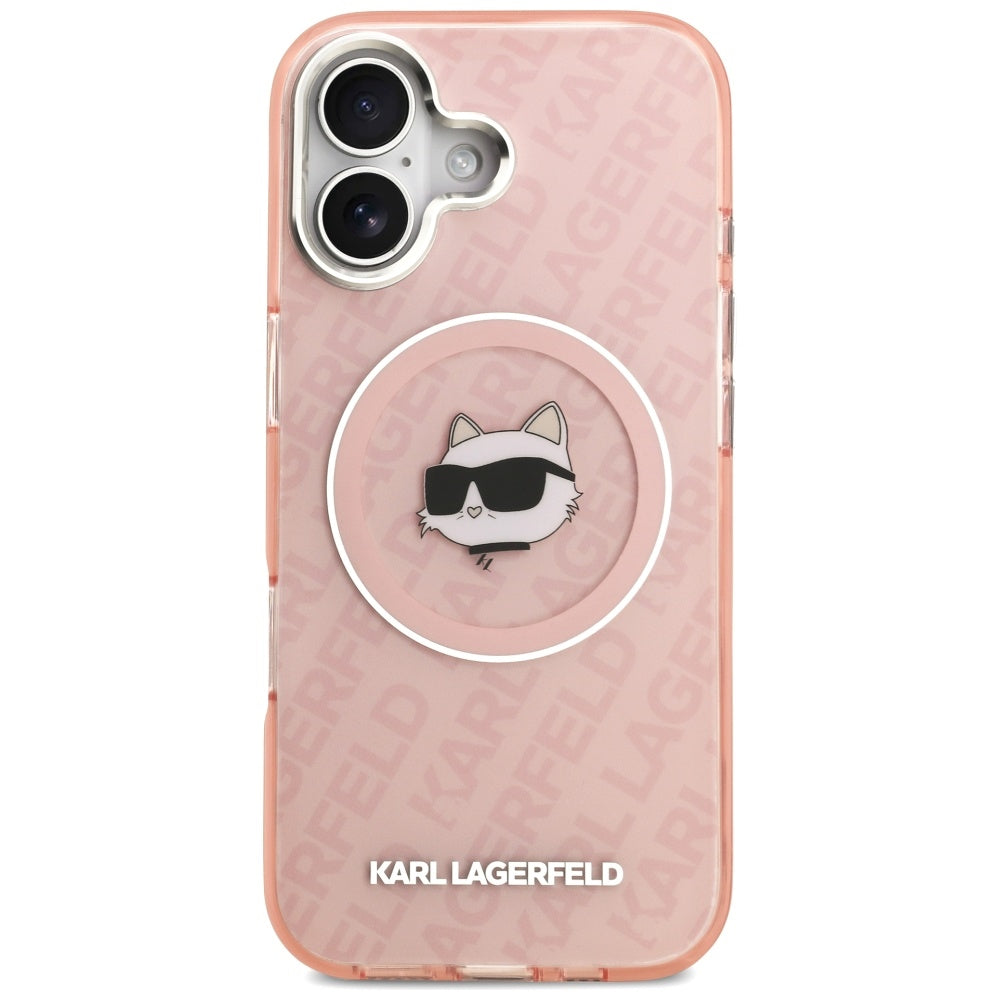Funda MagSafe para Apple iPhone 17, Karl Lagerfeld, IML Choupette's Head, Rosa