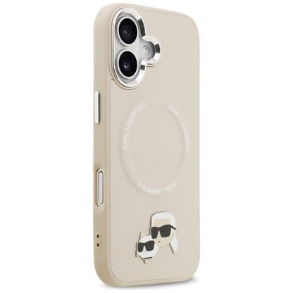 Funda MagSafe para Apple iPhone 17, Karl Lagerfeld, Karl & Choupette Pins, Beige