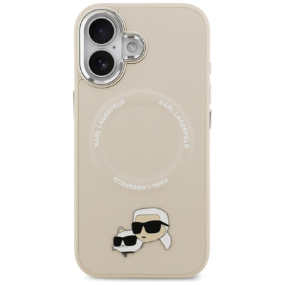 Funda MagSafe para Apple iPhone 17, Karl Lagerfeld, Karl & Choupette Pins, Beige
