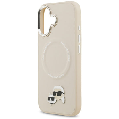 Funda MagSafe para Apple iPhone 17, Karl Lagerfeld, Karl & Choupette Pins, Beige