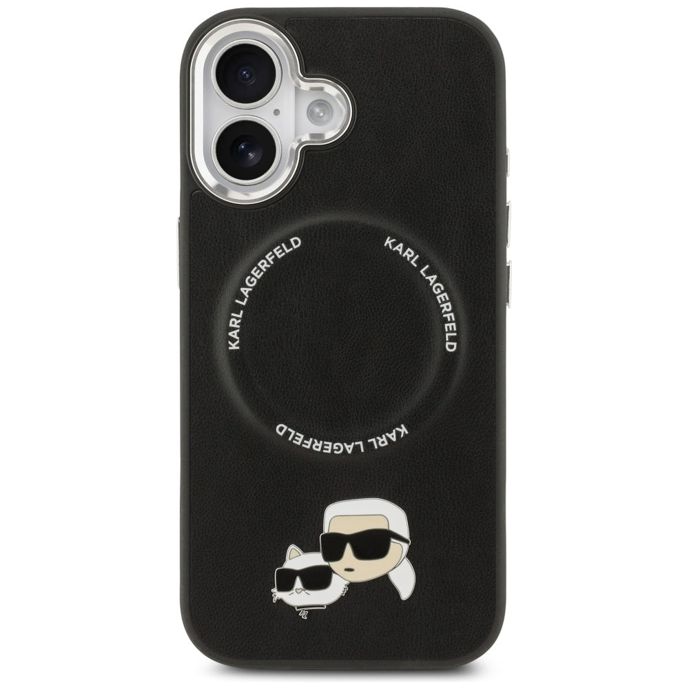 Funda MagSafe para Apple iPhone 17, Karl Lagerfeld, Karl & Choupette Pins, Negra
