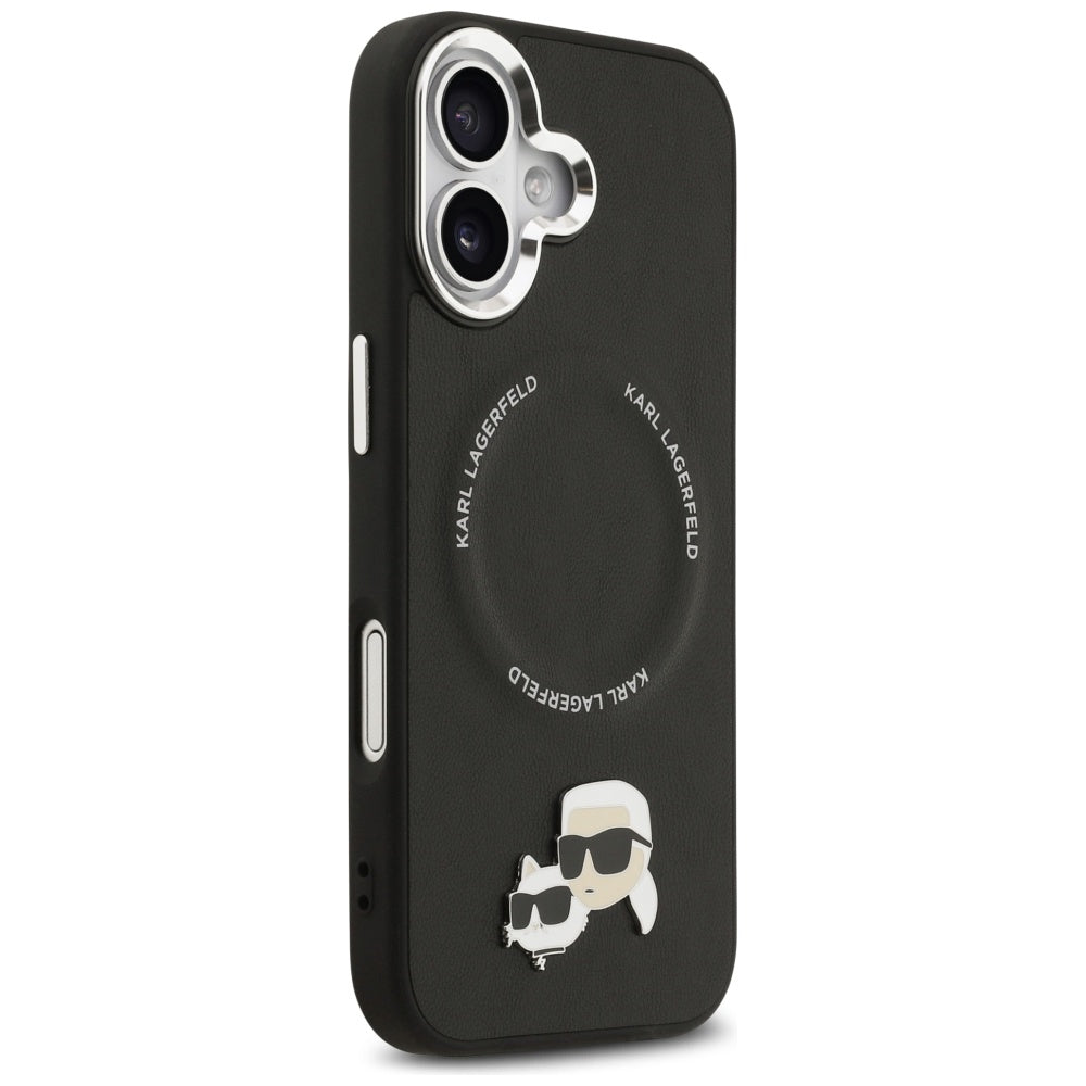 Funda MagSafe para Apple iPhone 17, Karl Lagerfeld, Karl & Choupette Pins, Negra