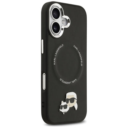 Funda MagSafe para Apple iPhone 17, Karl Lagerfeld, Karl & Choupette Pins, Negra