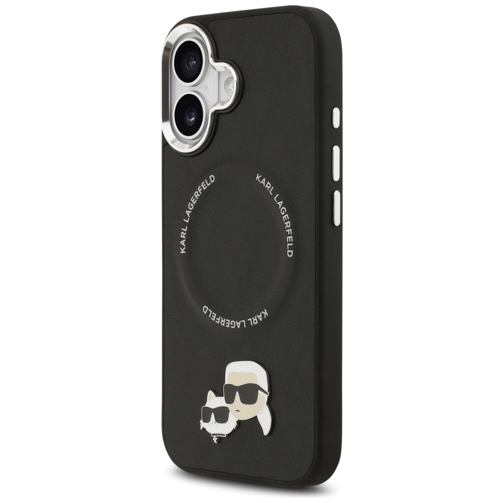 Funda MagSafe para Apple iPhone 17, Karl Lagerfeld, Karl & Choupette Pins, Negra