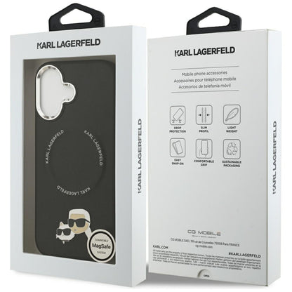Funda MagSafe para Apple iPhone 17, Karl Lagerfeld, Karl & Choupette Pins, Negra