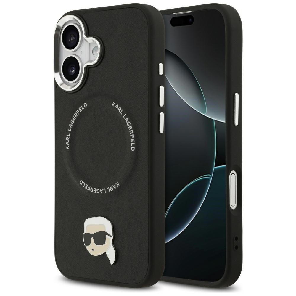Funda MagSafe para Apple iPhone 17, Karl Lagerfeld, Karl Pin, Negra