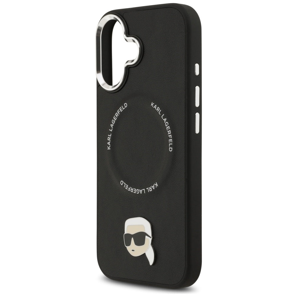 Funda MagSafe para Apple iPhone 17, Karl Lagerfeld, Karl Pin, Negra