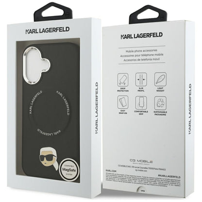 Funda MagSafe para Apple iPhone 17, Karl Lagerfeld, Karl Pin, Negra