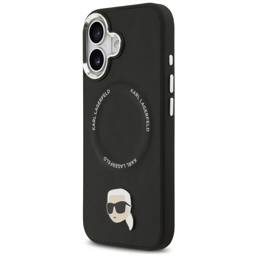 Funda MagSafe para Apple iPhone 17, Karl Lagerfeld, Karl Pin, Negra
