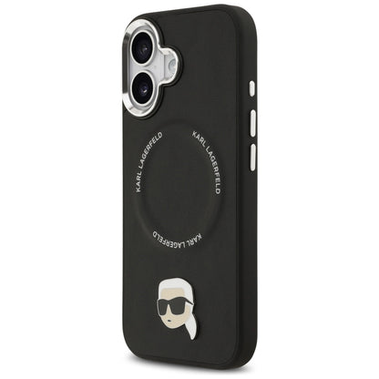 Funda MagSafe para Apple iPhone 17, Karl Lagerfeld, Karl Pin, Negra
