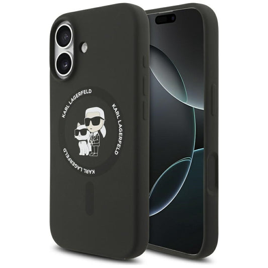 Funda MagSafe para Apple iPhone 17, Karl Lagerfeld, Ring Karl & Choupette, Negra