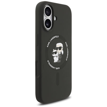 Funda MagSafe para Apple iPhone 17, Karl Lagerfeld, Ring Karl & Choupette, Negra
