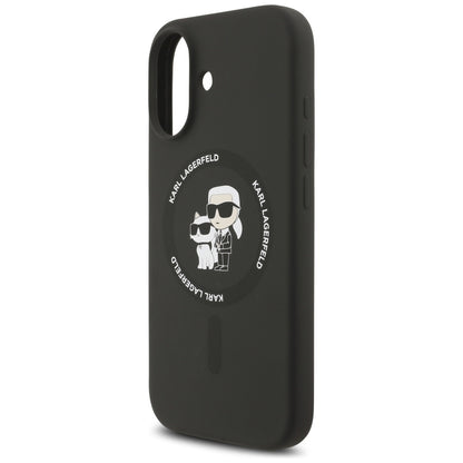 Funda MagSafe para Apple iPhone 17, Karl Lagerfeld, Ring Karl & Choupette, Negra