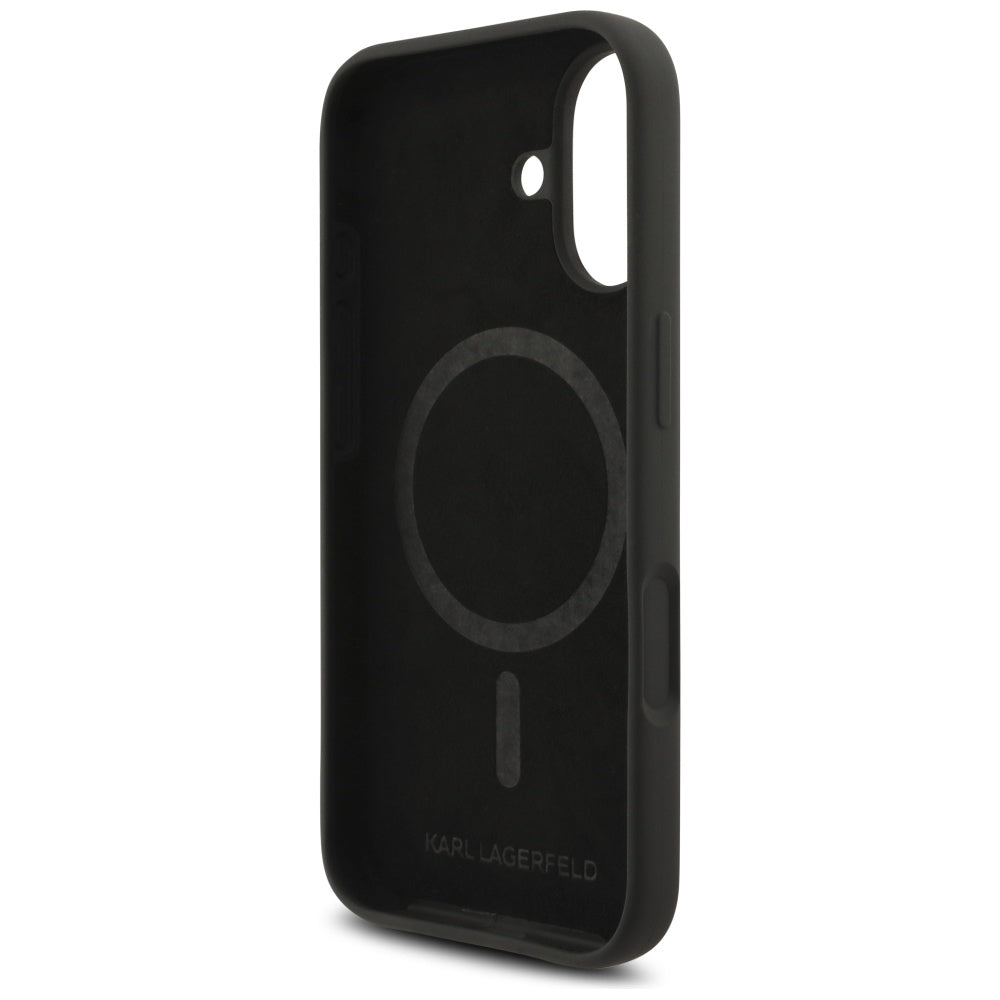 Funda MagSafe para Apple iPhone 17, Karl Lagerfeld, Ring Karl & Choupette, Negra