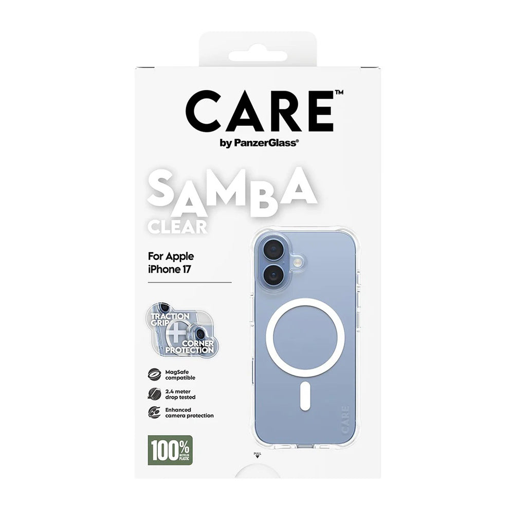Funda MagSafe para Apple iPhone 17, PanzerGlass, Care Fashionable, Transparente Blanca