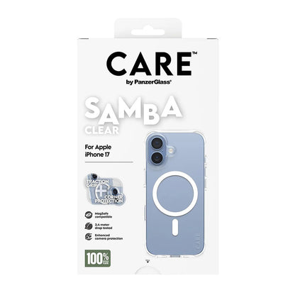Funda MagSafe para Apple iPhone 17, PanzerGlass, Care Fashionable, Transparente Blanca