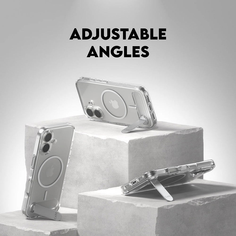 Funda MagSafe para Apple iPhone 17, PanzerGlass, con soporte Kickstand, Transparente