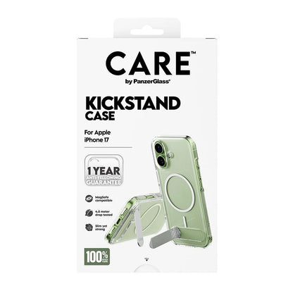 Funda MagSafe para Apple iPhone 17, PanzerGlass, con soporte Kickstand, Transparente