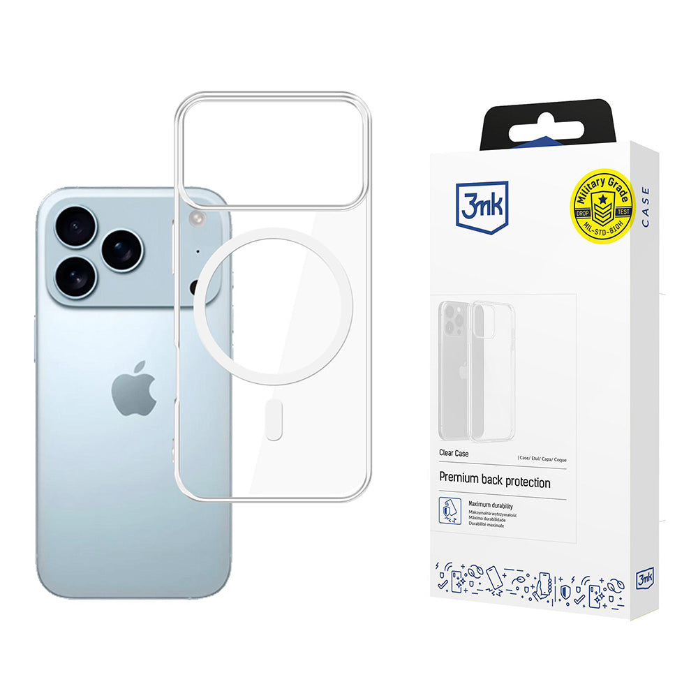 Funda MagSafe para Apple iPhone 17 Pro, 3MK, Clear MagCase, Transparente