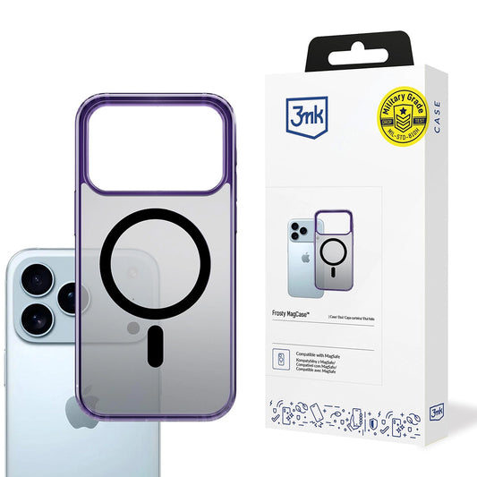 Funda MagSafe para Apple iPhone 17 Pro, 3MK, Frosty MagCase, Morado