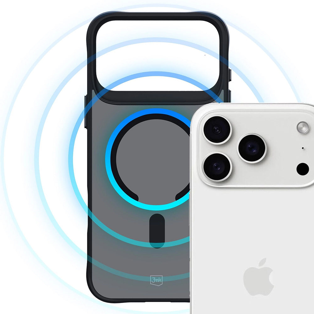 Funda MagSafe para Apple iPhone 17 Pro, 3MK, Smoke MagCase, Negra