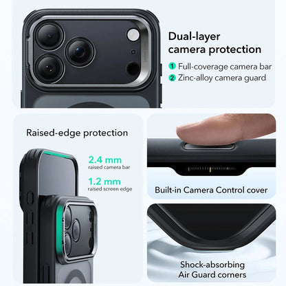 Funda MagSafe para Apple iPhone 17 Pro, ESR, Classic Hybrid Kickstand, Negra Satinada
