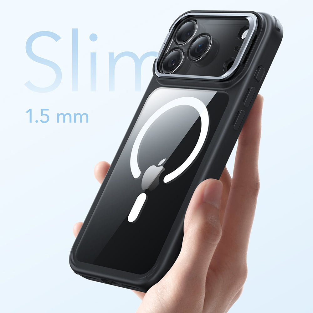 Funda MagSafe para Apple iPhone 17 Pro, ESR, Classic Hybrid Kickstand, Negra Transparente