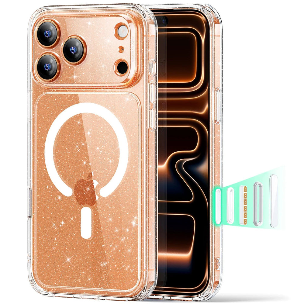 Funda MagSafe para Apple iPhone 17 Pro, ESR, Classic Hybrid Shimmer, Transparente