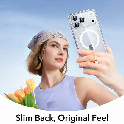 Funda MagSafe para Apple iPhone 17 Pro, ESR, Classic Hybrid Shimmer, Transparente