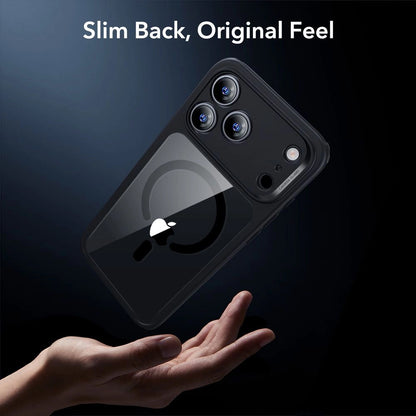 Funda MagSafe para Apple iPhone 17 Pro, ESR, Classic Hybrid con Protector de Pantalla, Negra Transparente