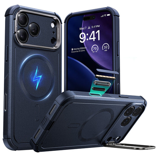 Funda MagSafe para Apple iPhone 17 Pro, ESR, Cyber Armor Kickstand, Azul