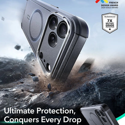Funda MagSafe para Apple iPhone 17 Pro, ESR, Cyber Armor Kickstand, Gris