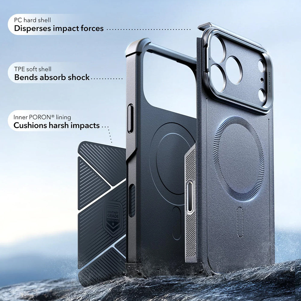 Funda MagSafe para Apple iPhone 17 Pro, ESR, Cyber Armor Kickstand, Gris
