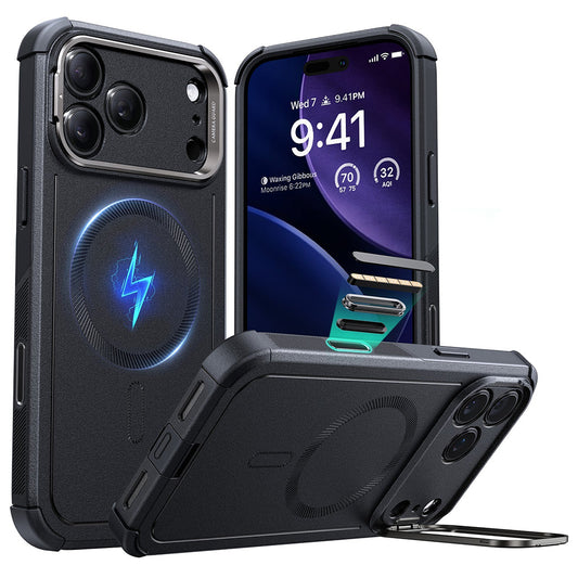 Funda MagSafe para Apple iPhone 17 Pro, ESR, Cyber Armor Kickstand, Negra