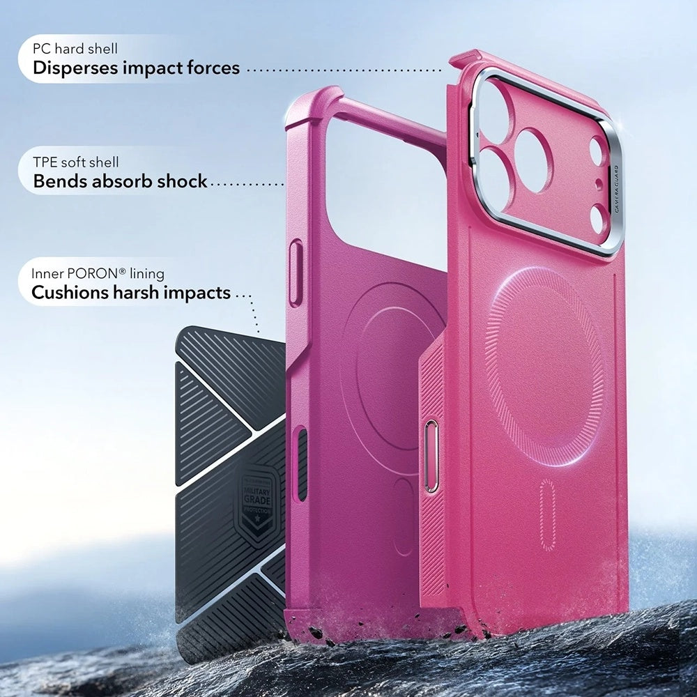 Funda MagSafe para Apple iPhone 17 Pro, ESR, Cyber Armor Kickstand, Rosa