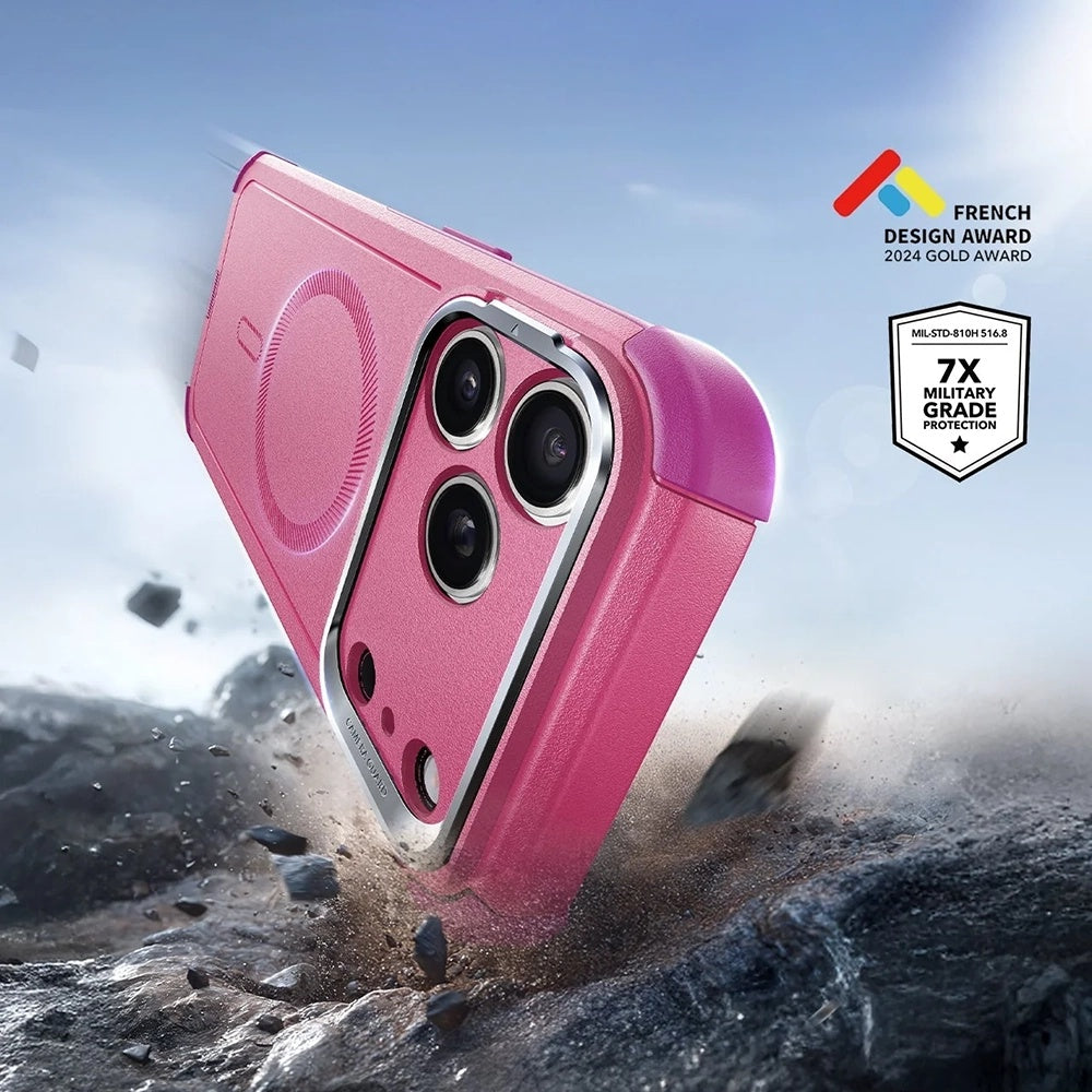 Funda MagSafe para Apple iPhone 17 Pro, ESR, Cyber Armor Kickstand, Rosa