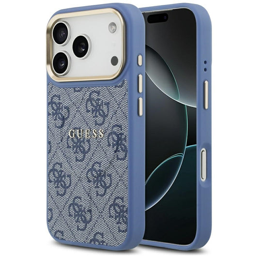 Funda MagSafe para Apple iPhone 17 Pro, Guess, 4G Classic, Azul.