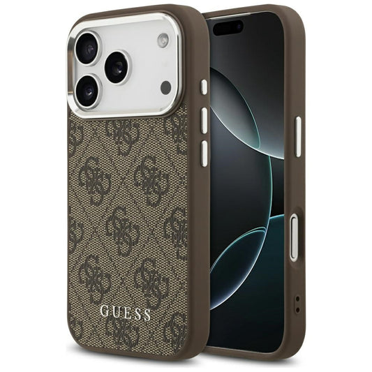 Funda MagSafe para Apple iPhone 17 Pro, Guess, 4G Classic Logo, Marrón