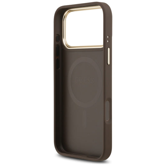 Funda MagSafe para Apple iPhone 17 Pro, Guess, 4G Classic, Marrón