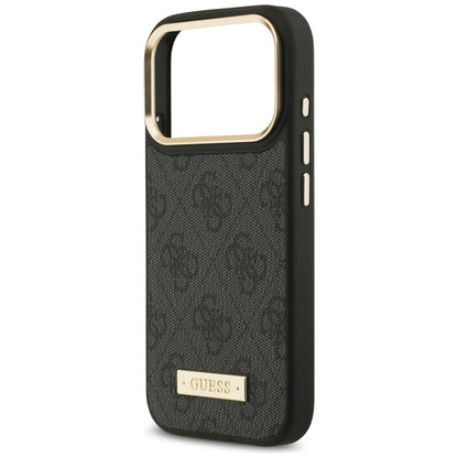 Funda MagSafe para Apple iPhone 17 Pro, Guess, 4G Logo Plate, Negra
