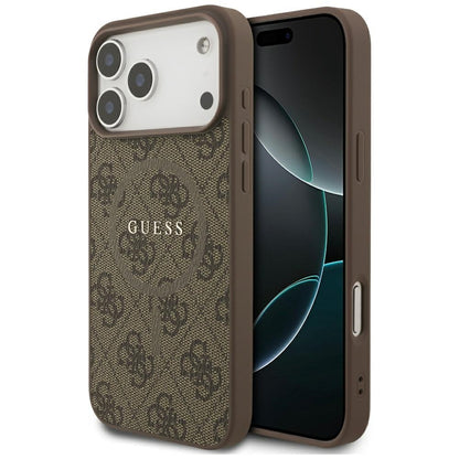 Funda MagSafe para Apple iPhone 17 Pro, Guess, 4G Ring Classic Logo, Marrón