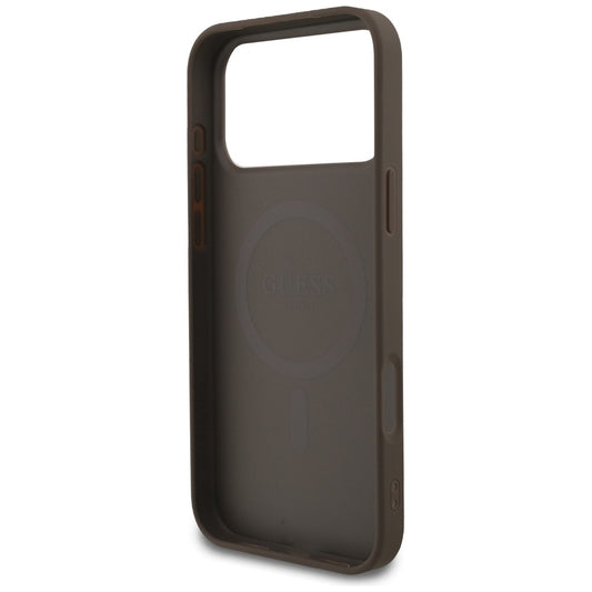 Funda MagSafe para Apple iPhone 17 Pro, Guess, 4G Ring Classic Logo, Marrón