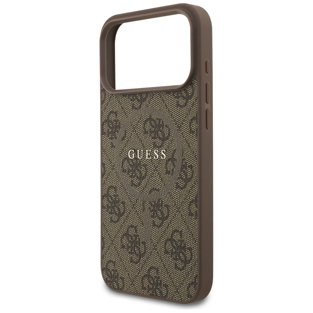 Funda MagSafe para Apple iPhone 17 Pro, Guess, 4G Ring Classic Logo, Marrón