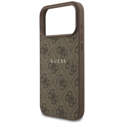 Funda MagSafe para Apple iPhone 17 Pro, Guess, 4G Ring Classic Logo, Marrón