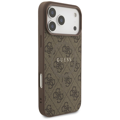 Funda MagSafe para Apple iPhone 17 Pro, Guess, 4G Ring Classic Logo, Marrón