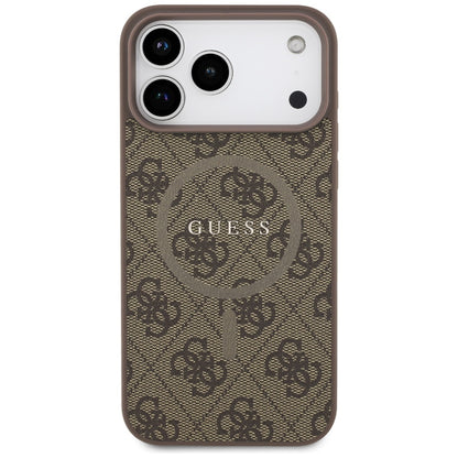 Funda MagSafe para Apple iPhone 17 Pro, Guess, 4G Ring Classic Logo, Marrón