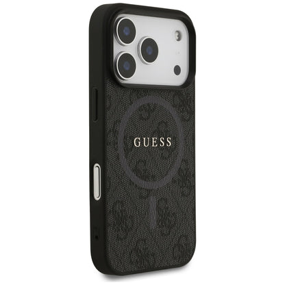 Funda MagSafe para Apple iPhone 17 Pro, Guess, 4G Ring Classic Logo, Negra