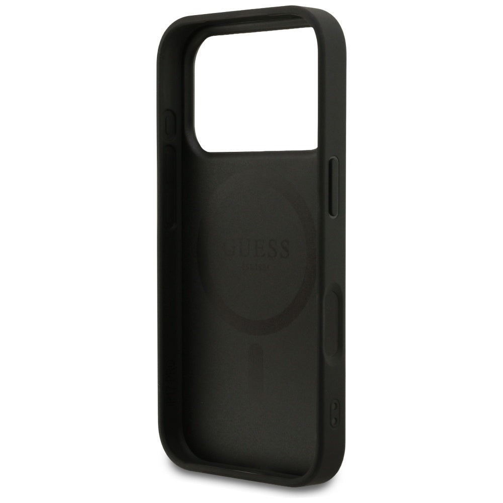 Funda MagSafe para Apple iPhone 17 Pro, Guess, 4G Ring Classic Logo, Negra