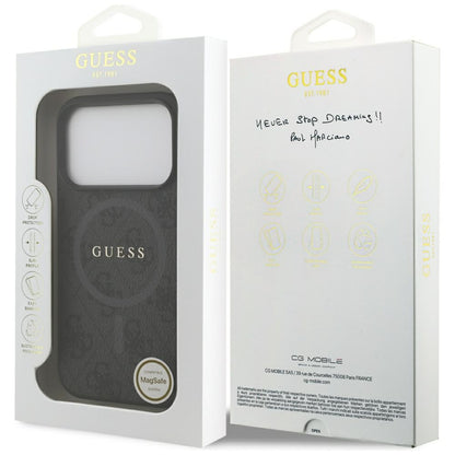 Funda MagSafe para Apple iPhone 17 Pro, Guess, 4G Ring Classic Logo, Negra
