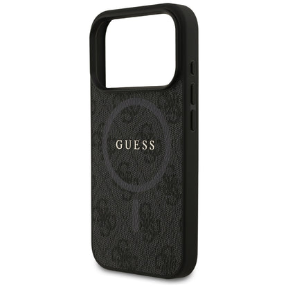 Funda MagSafe para Apple iPhone 17 Pro, Guess, 4G Ring Classic Logo, Negra